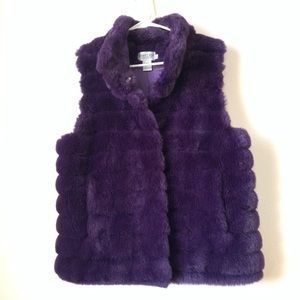 Faux Fur Purple Vest Size Large